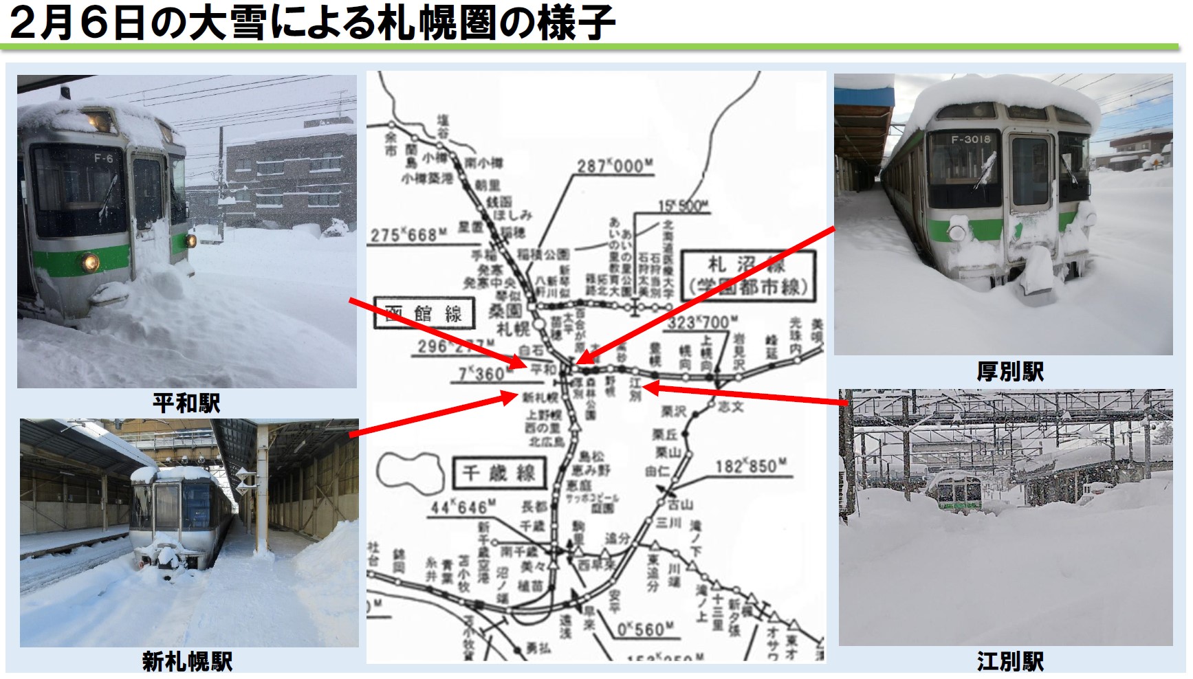 ２０２２年２月６日　札幌地区大雪による列車への影響 