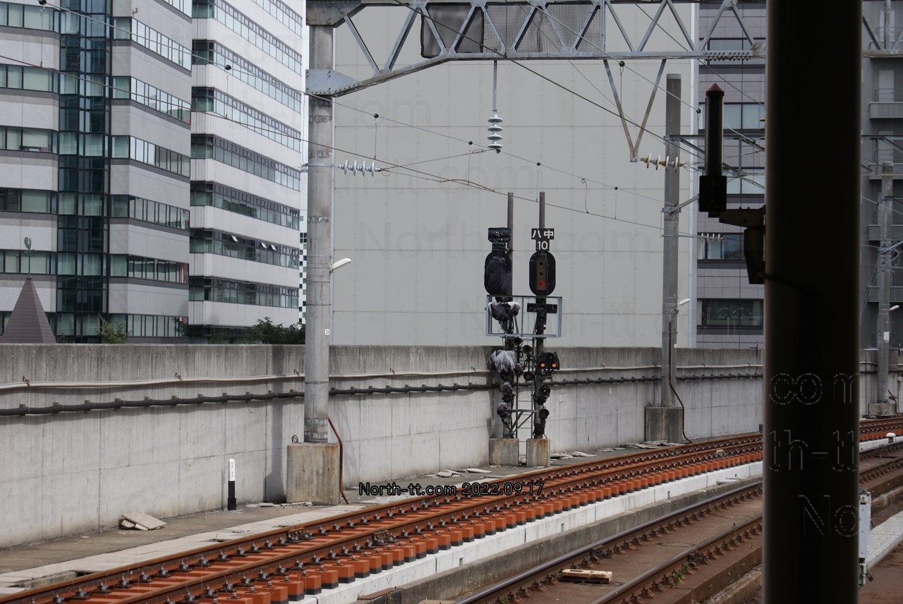  2022年9月の札幌駅11番ホーム信号部分 